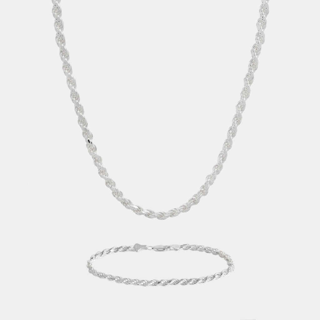 Set Rope 4mm (Plata) Cadena