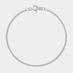 Pulsera Cuban Link 1mm Plata