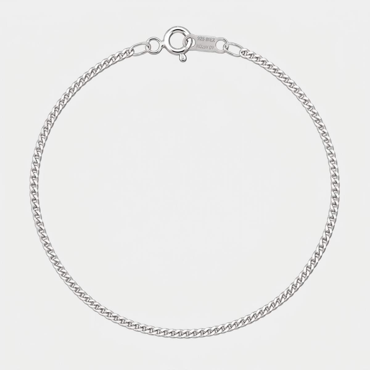 Pulsera Cuban Link 1mm Plata