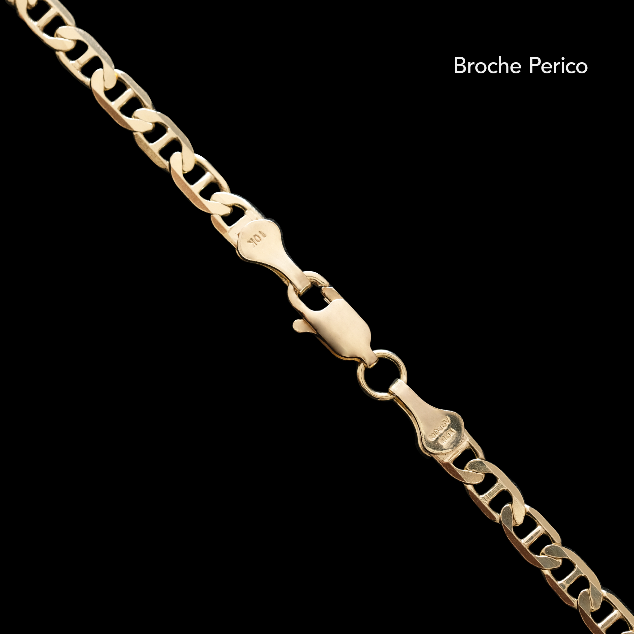 Cadena Ancla Martillada 4mm Oro Sólido
