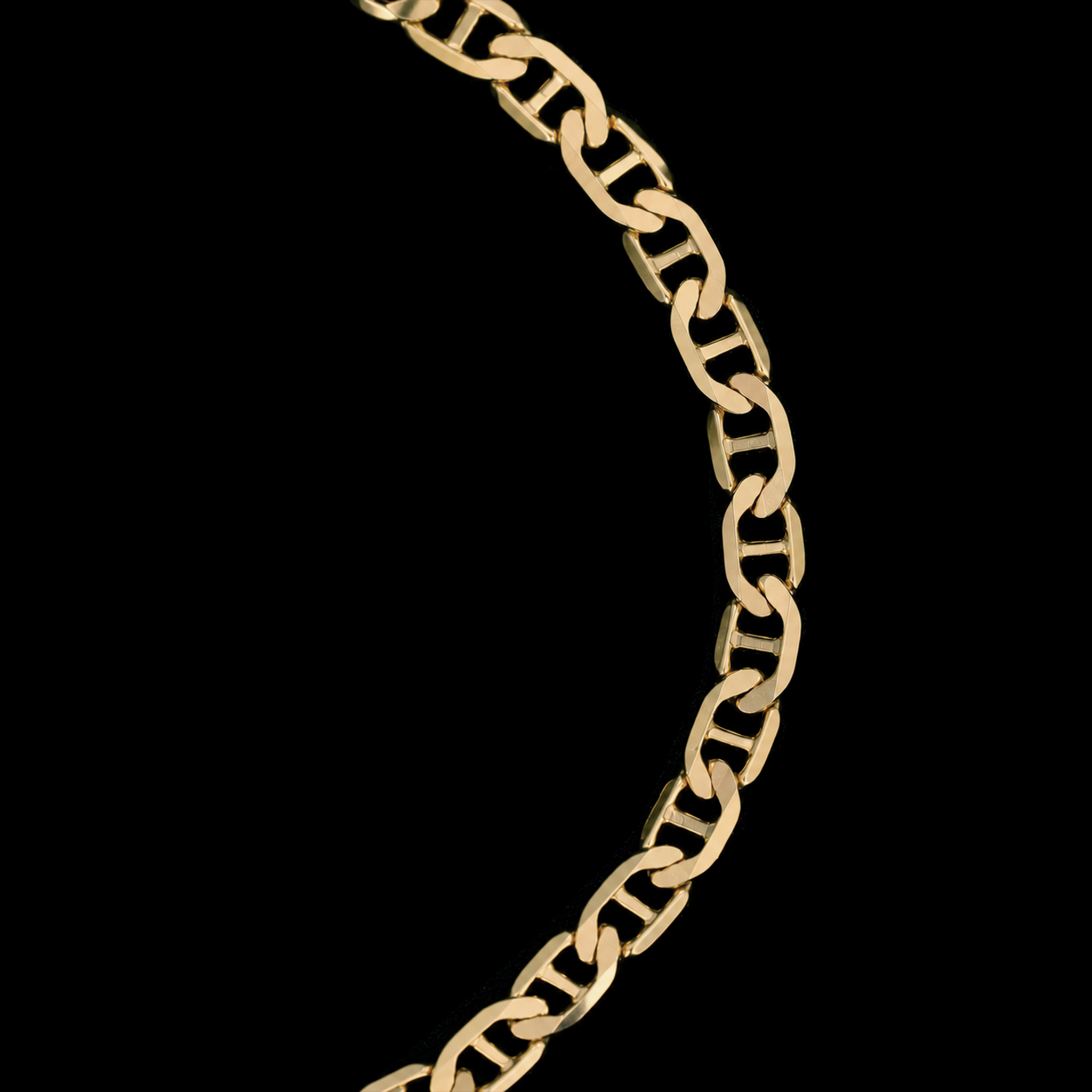 Cadena Ancla Martillada 4mm Oro Sólido