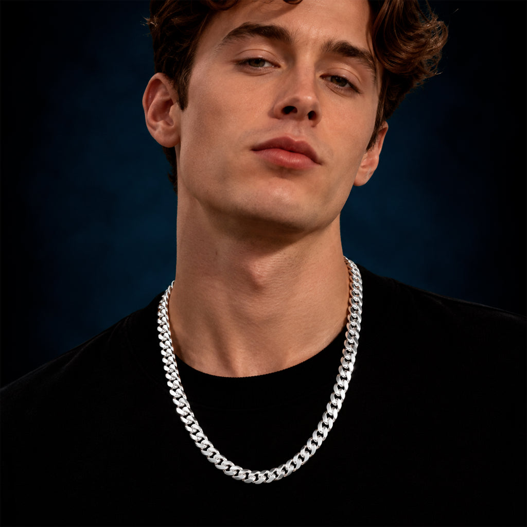 Cadena Cuban Link 10mm Plata