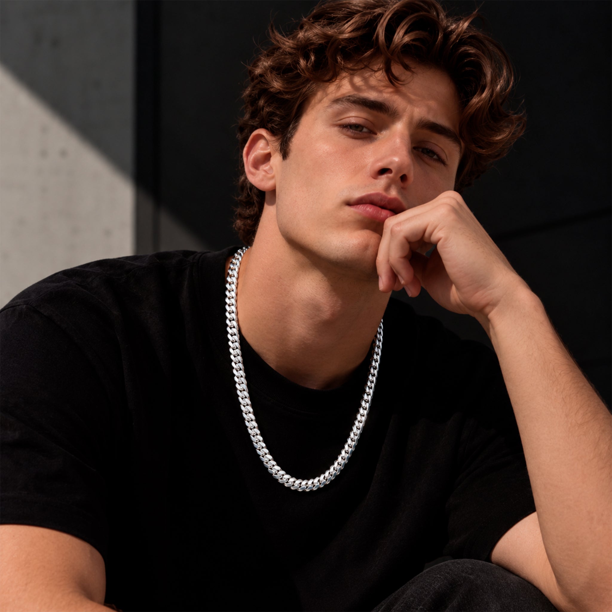 Cadena Cuban Link 10mm Plata