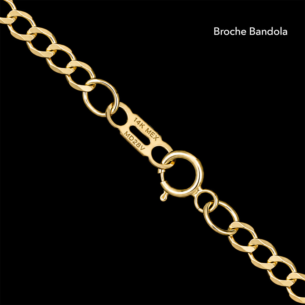 Cadena Curb 2mm Oro Sólido