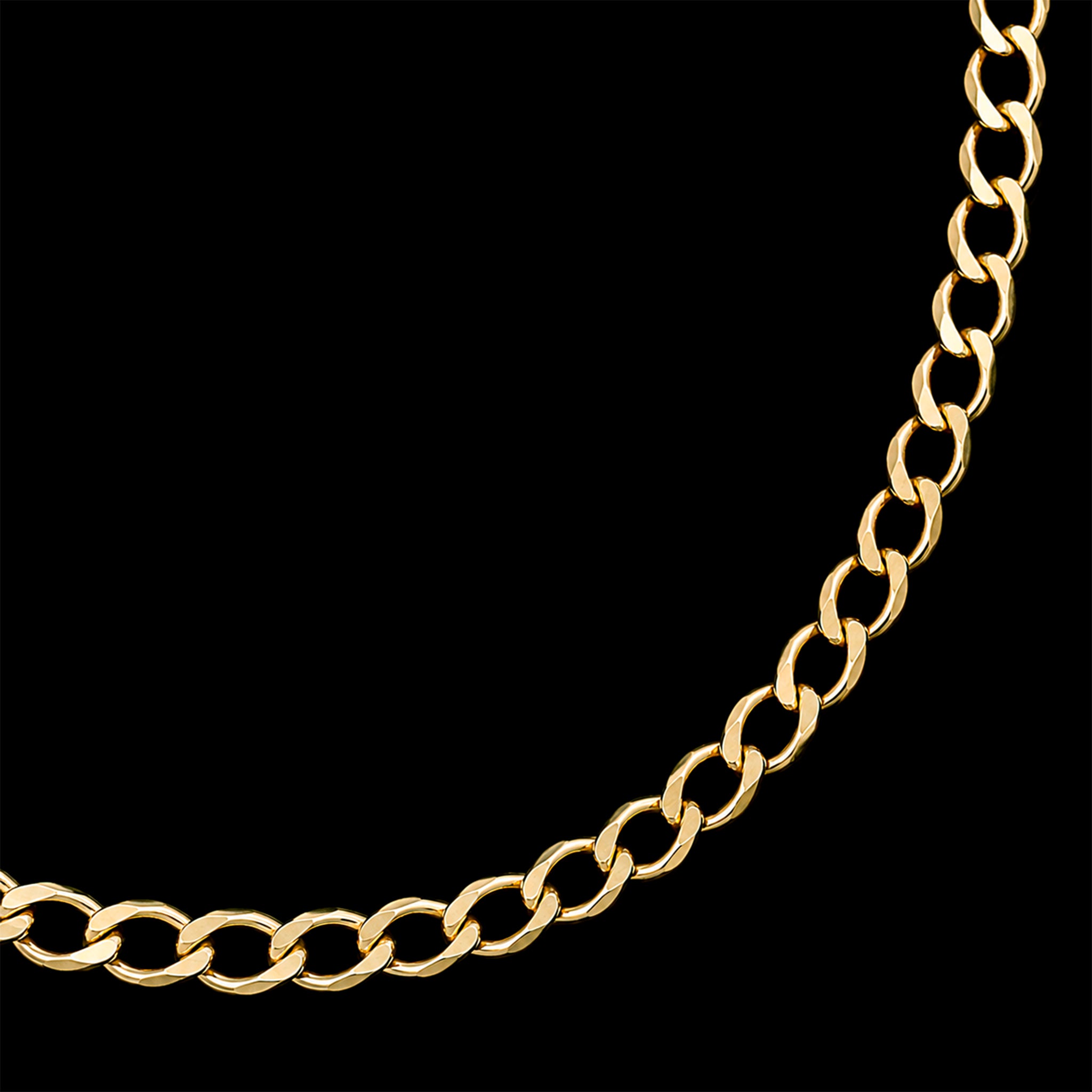 Cadena Curb 2mm Oro Sólido