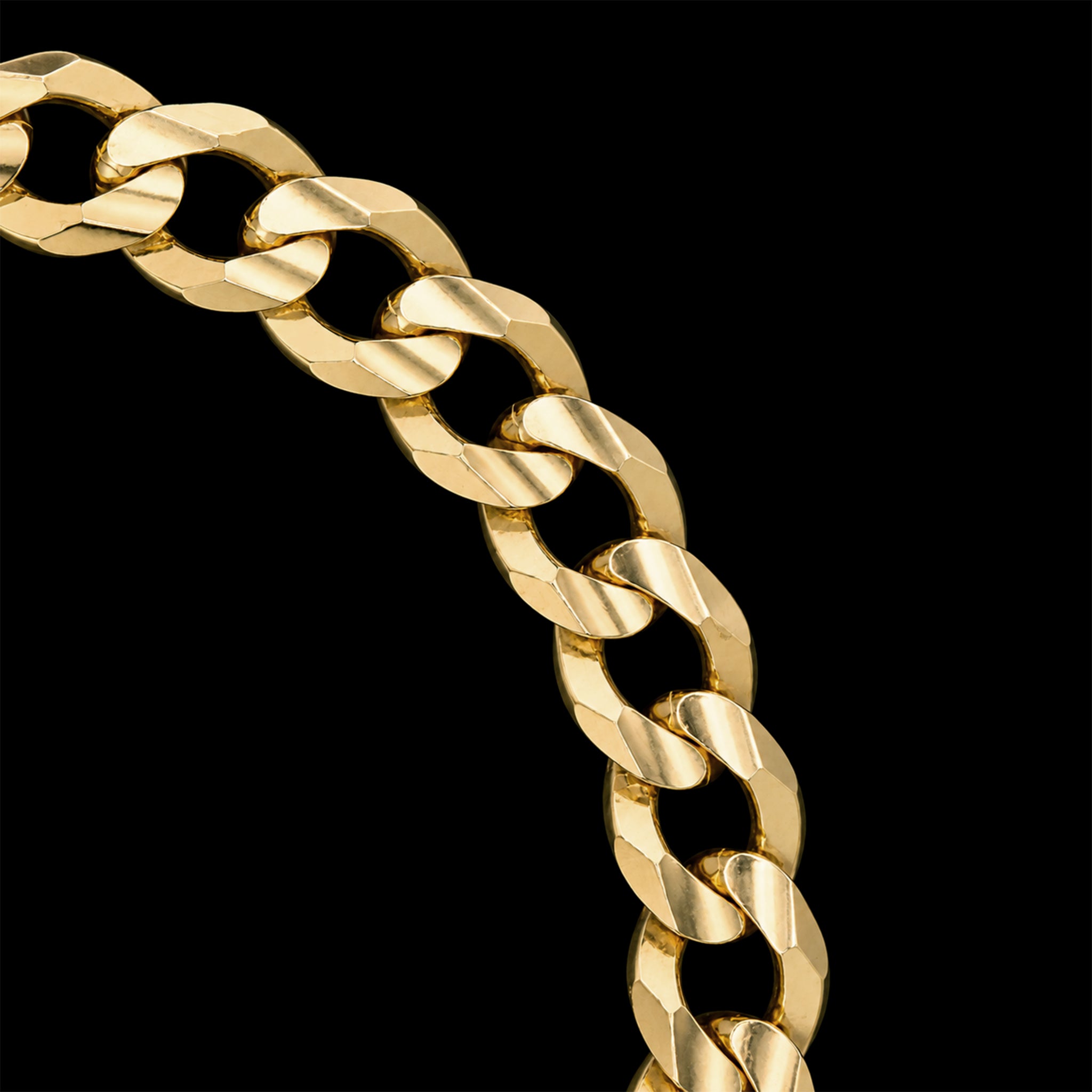 Cadena Curb 8mm Oro Sólido