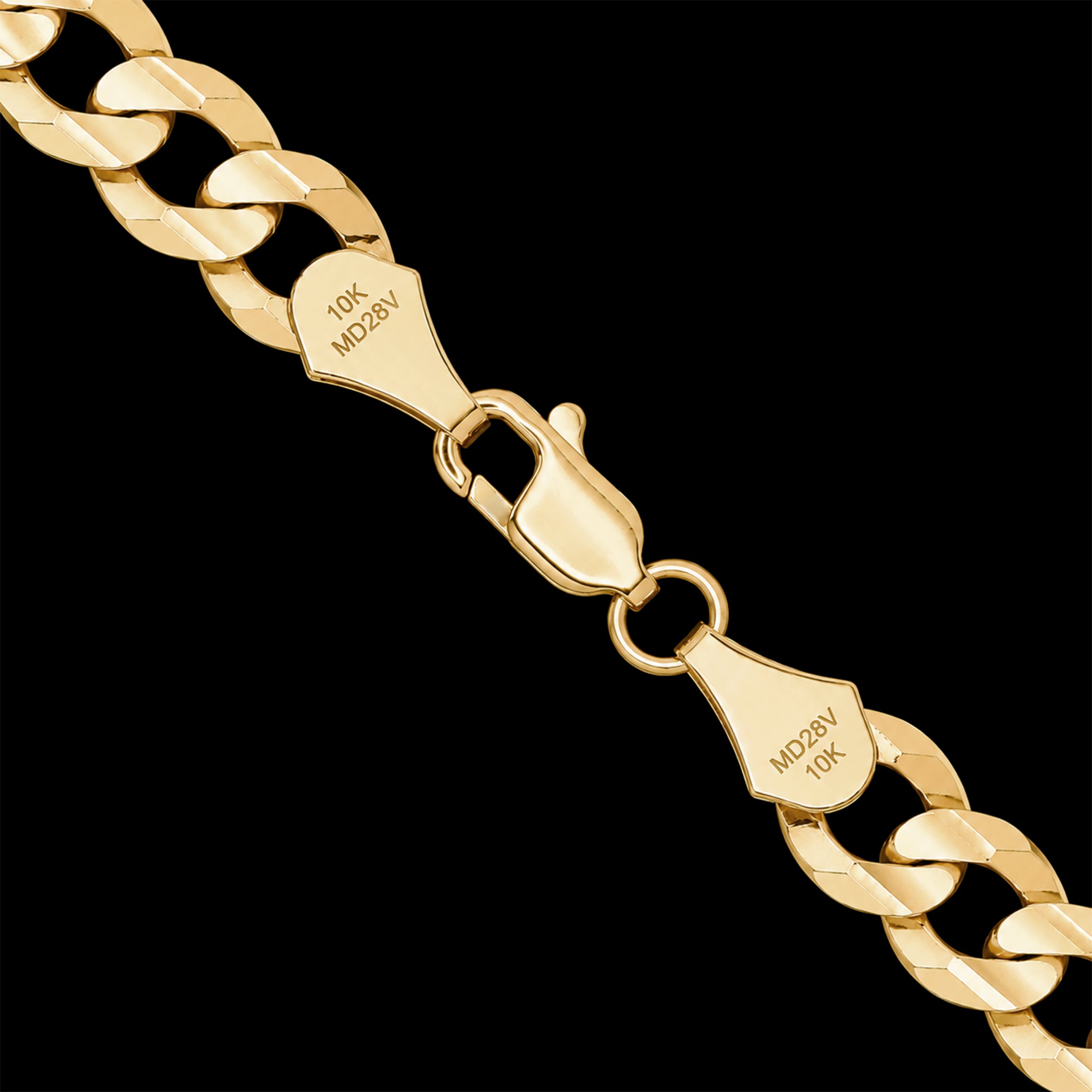 Cadena Curb 8mm Oro Sólido