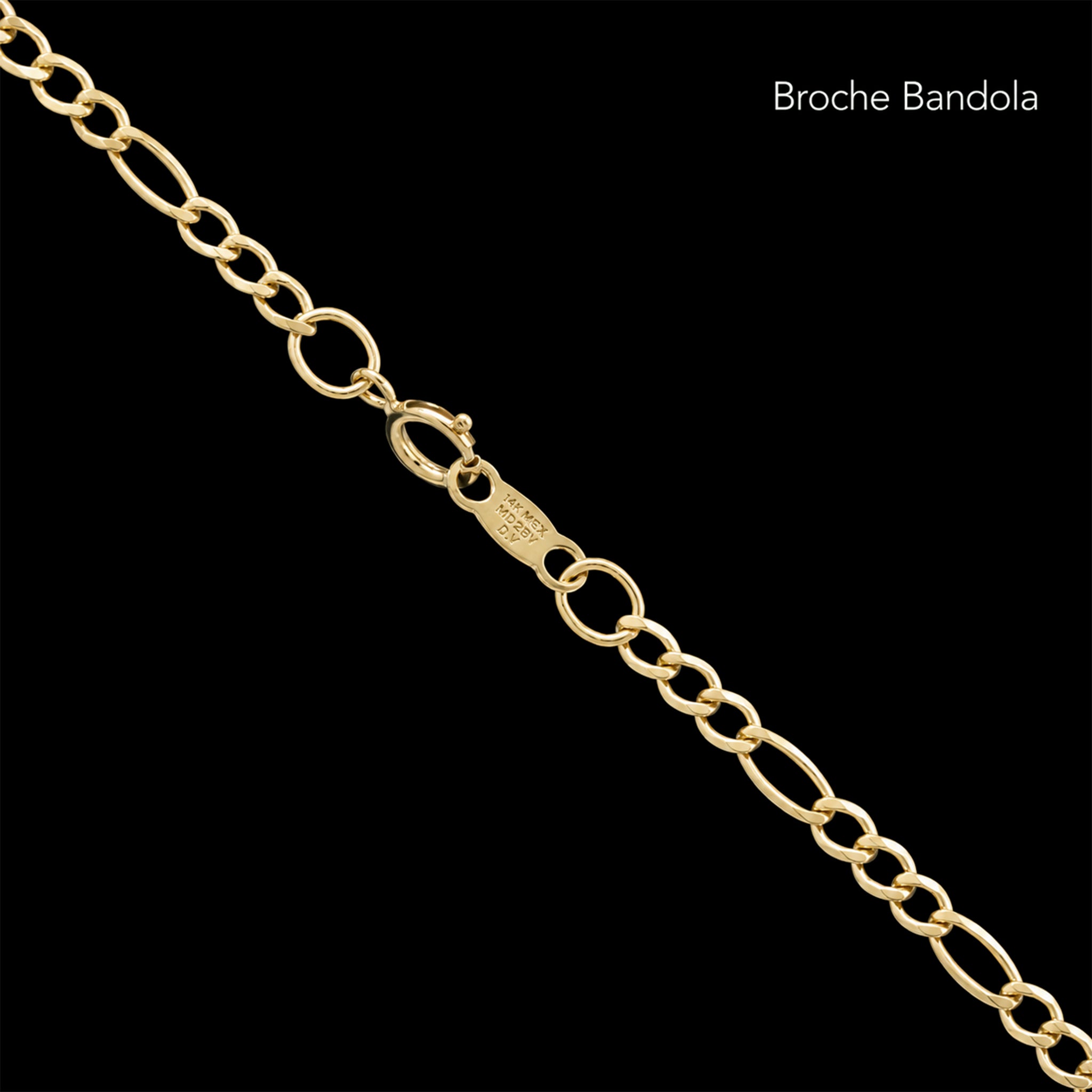 Cadena Fígaro 3X1 2.5mm Oro Sólido