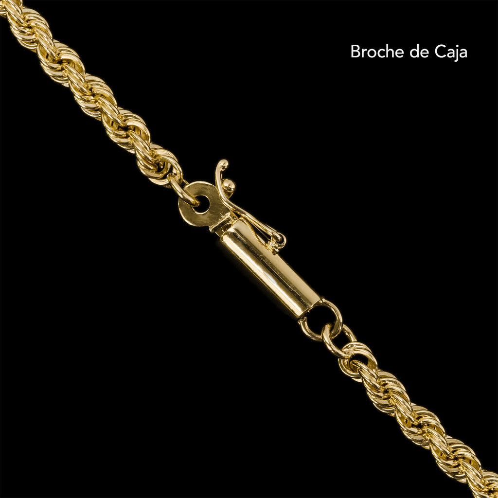 Cadena Torzal 4mm Oro Sólido 14k