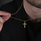 Collar Cruz Dorada Oro Solido