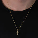 Collar Cruz Dorada Oro Solido