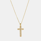 Cruz Cristalina (Oro Solido) Collar