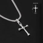 Cruz Cuerda (Plata) Collar