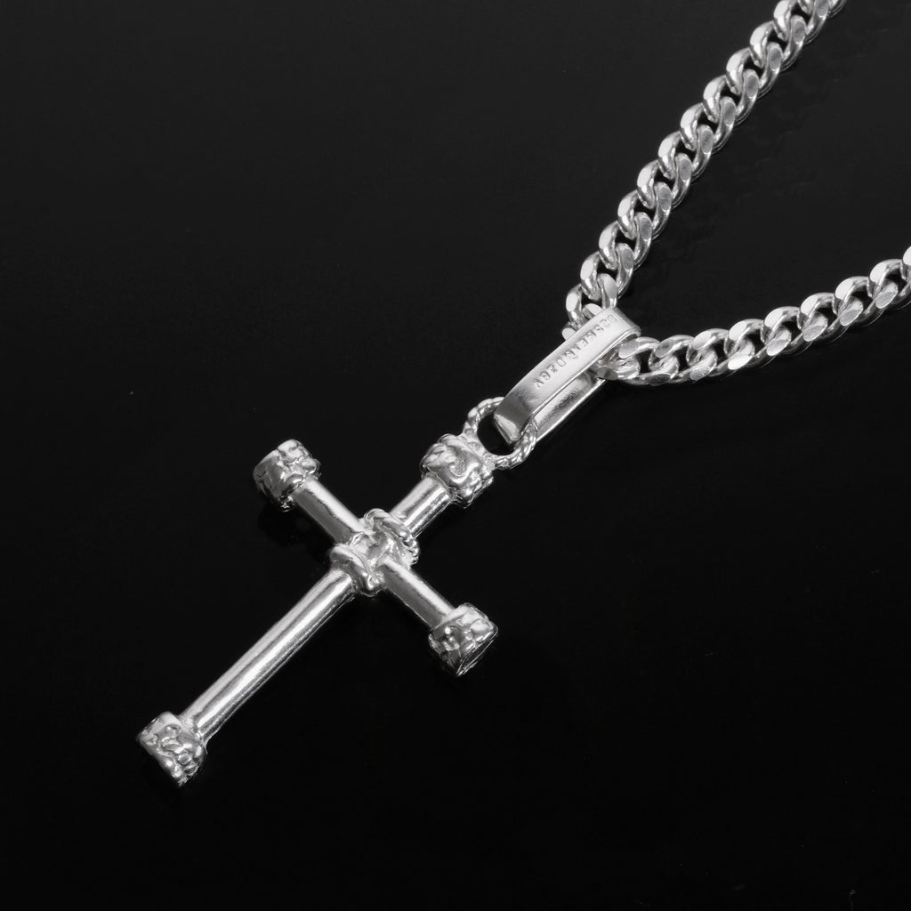 Cruz Cuerda (Plata) Collar