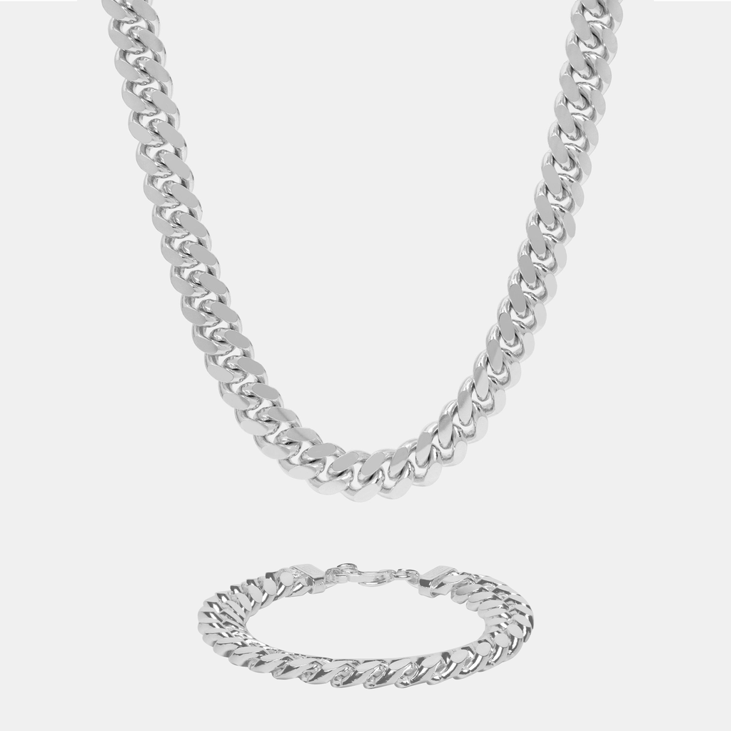Set Cuban Link 10mm (Plata)