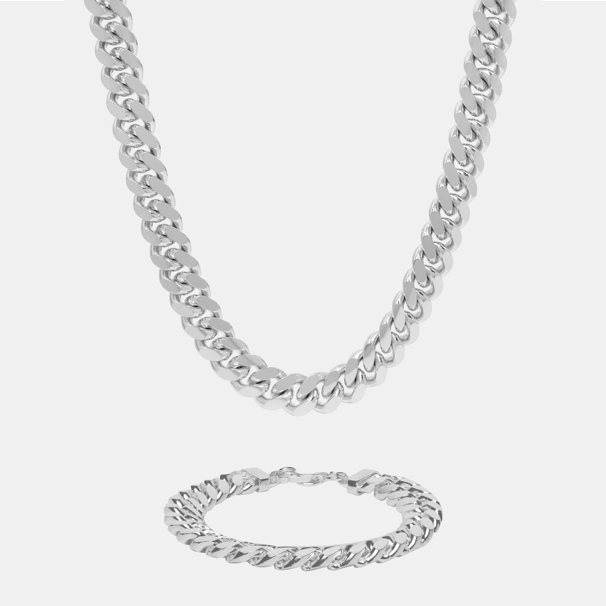 Set Cuban Link 10mm (Plata)