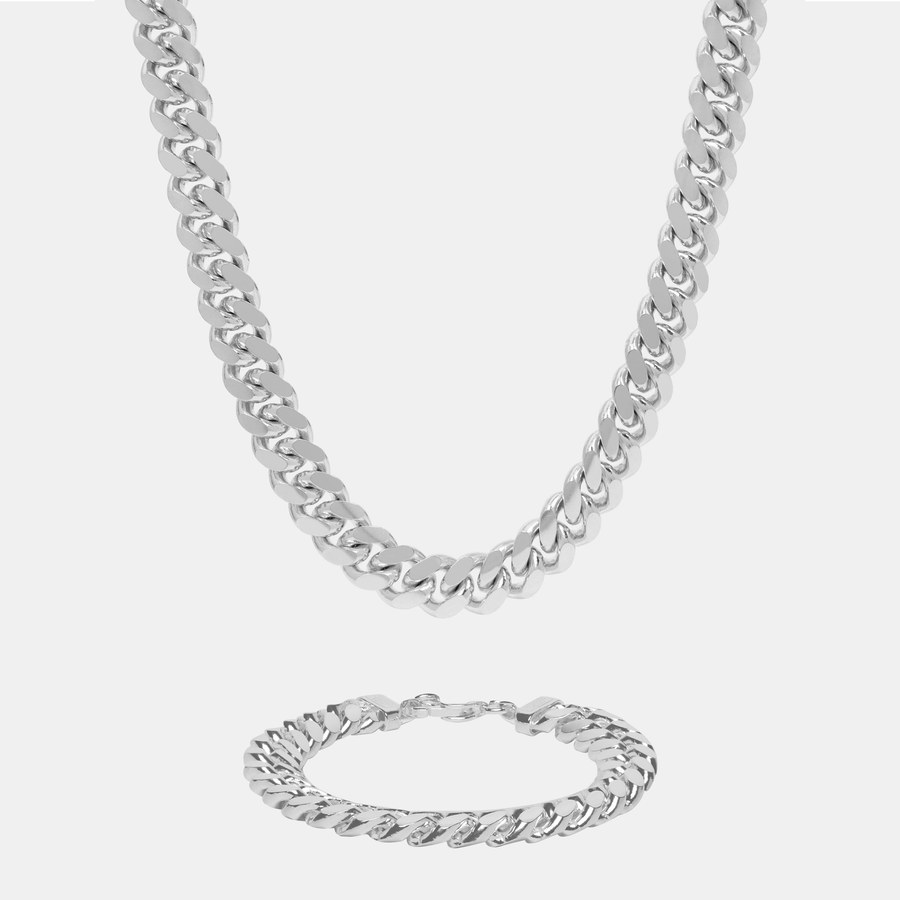 Set Cuban Link 10mm (Plata)
