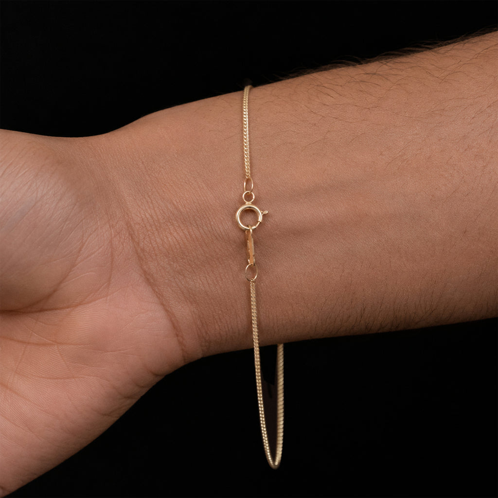 Pulsera Cuban Link 1mm Oro Sólido 14k