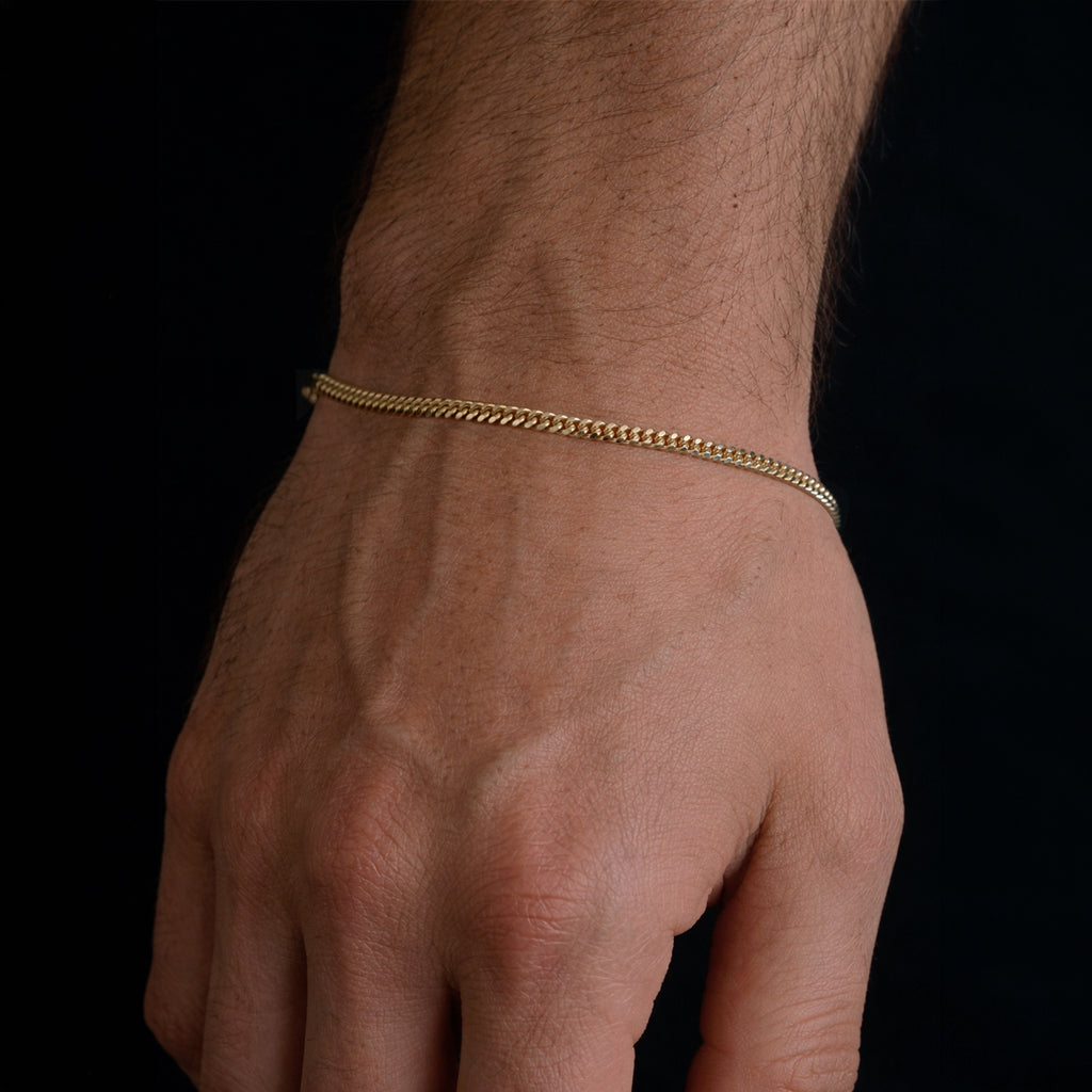 Pulsera Cuban Link 2mm Oro Sólido 14k