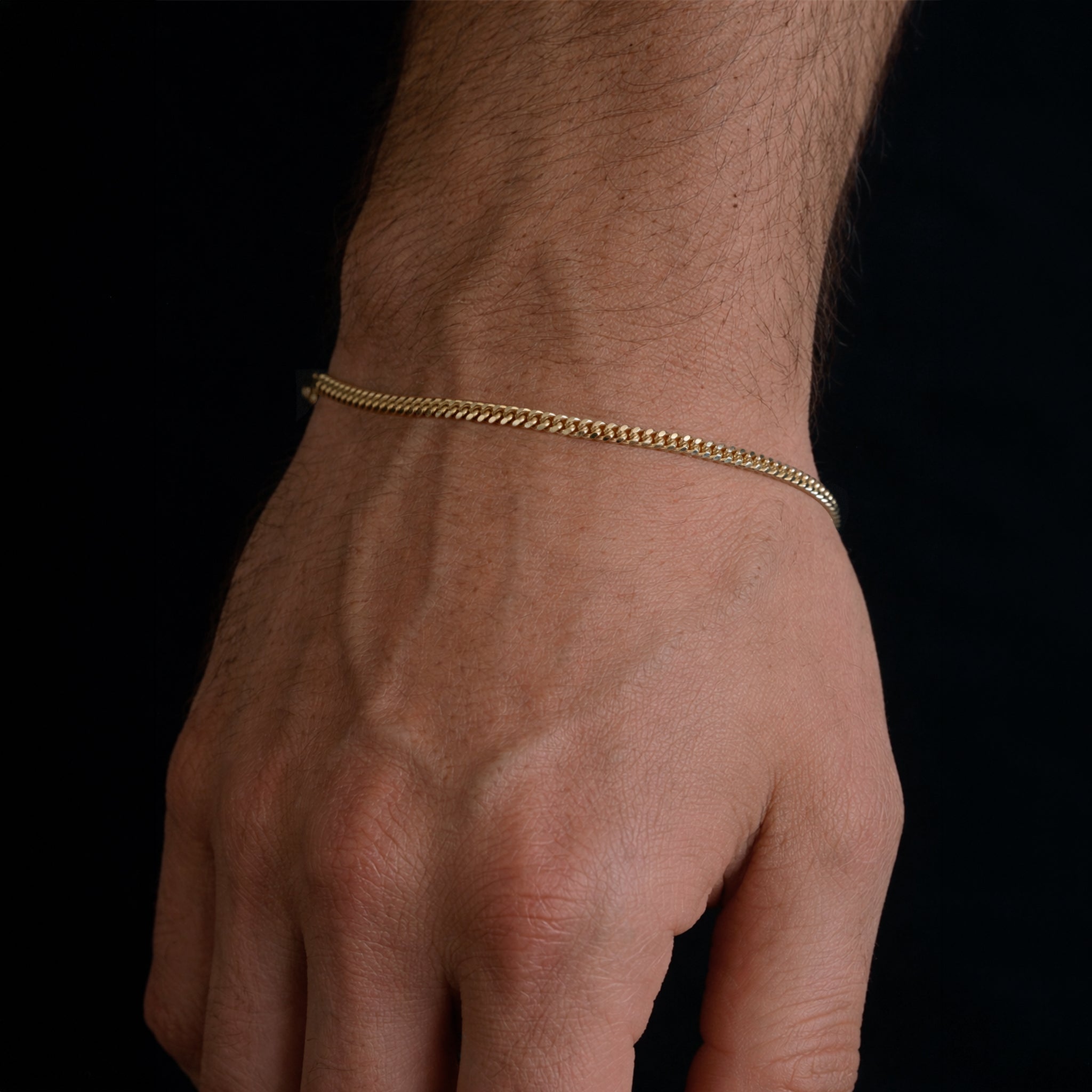 Pulsera Cuban Link 2mm Oro Sólido 14k