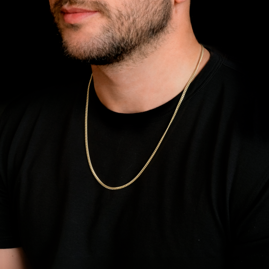 Cadena Cuban Link 3mm Oro Sólido