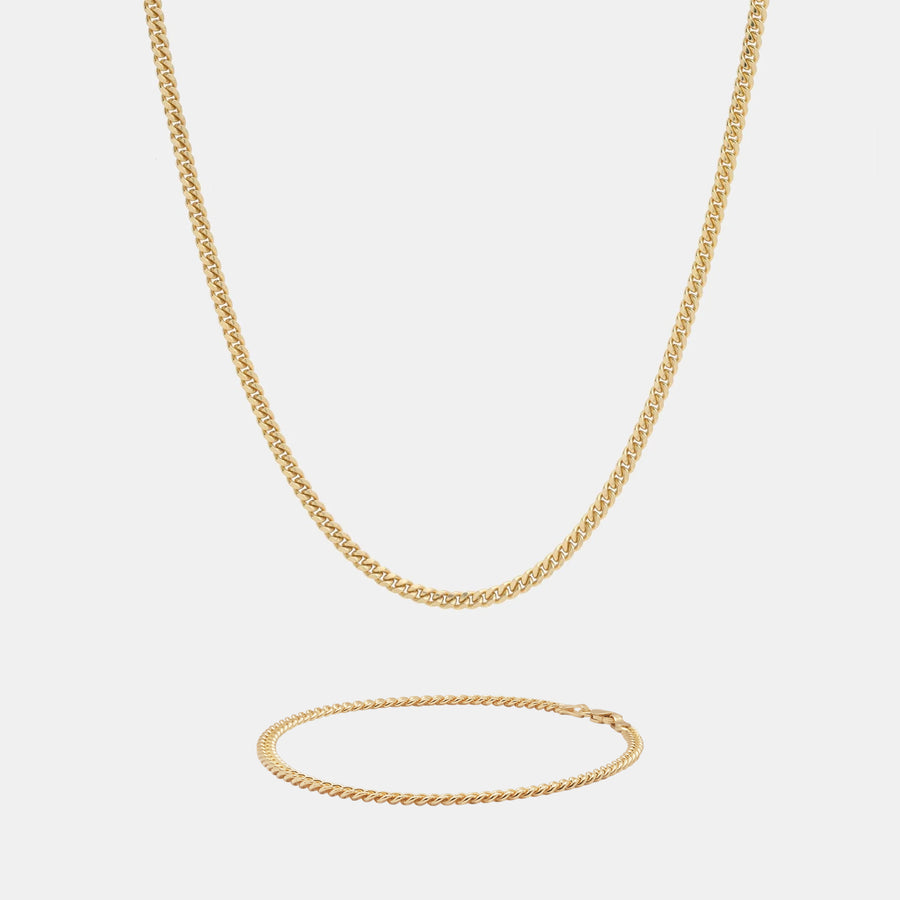 Set Cuban Link 3mm (Oro Sólido)