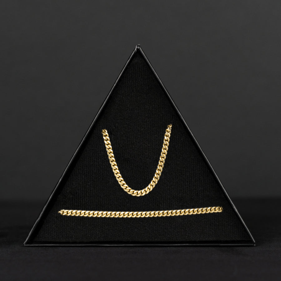 Set Cuban Link 3mm (Oro Sólido)