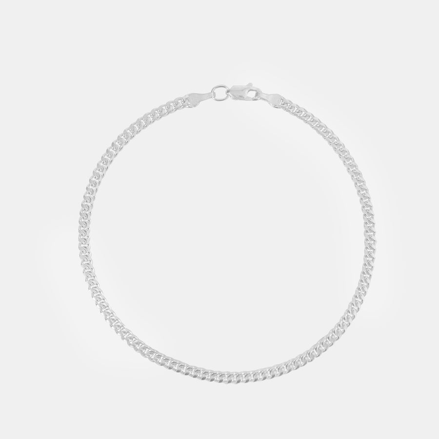 Pulsera Cuban Link 3mm Plata