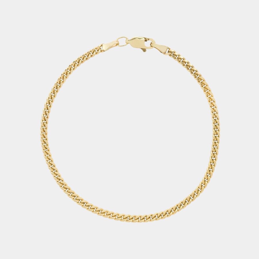 Pulsera Cuban Link 3mm Oro Sólido
