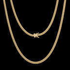 Cuban Link 4mm Broche de Caja (Oro Sólido) Cadena