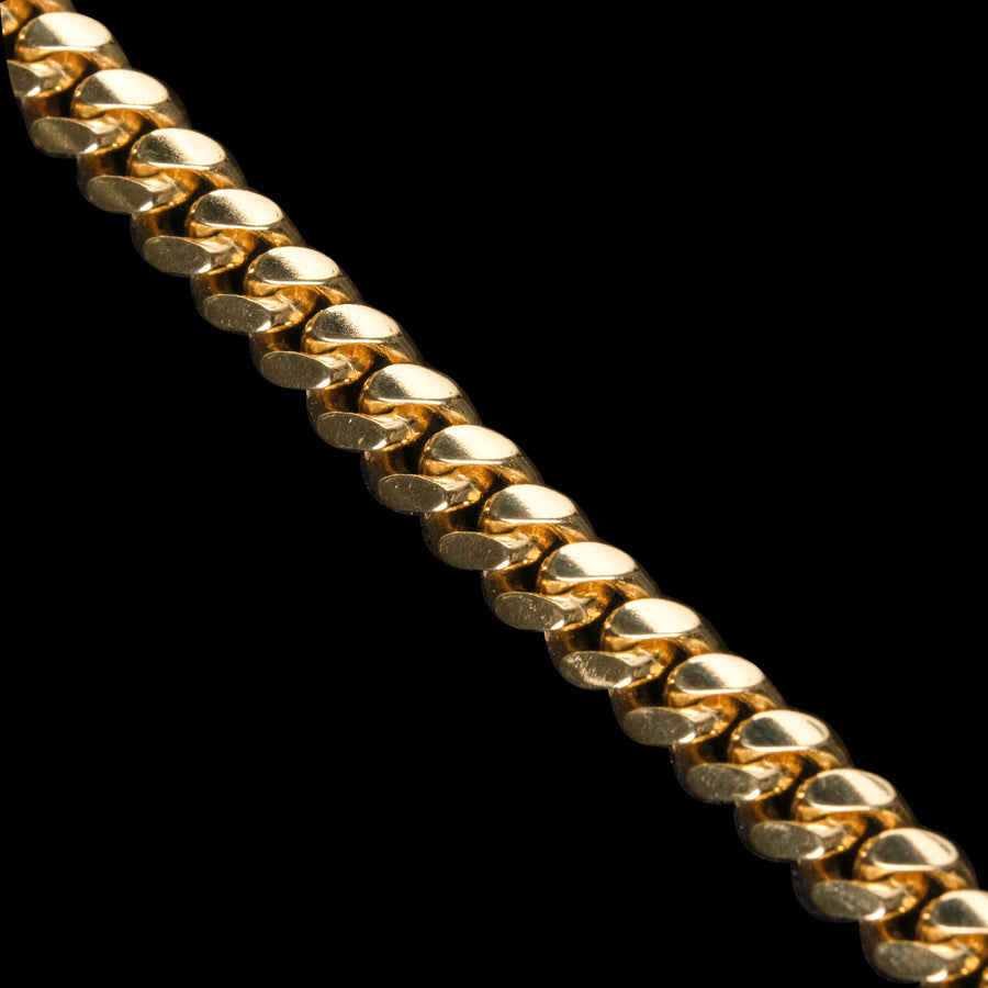 Cuban Link 4mm Broche de Caja (Oro Sólido) Cadena