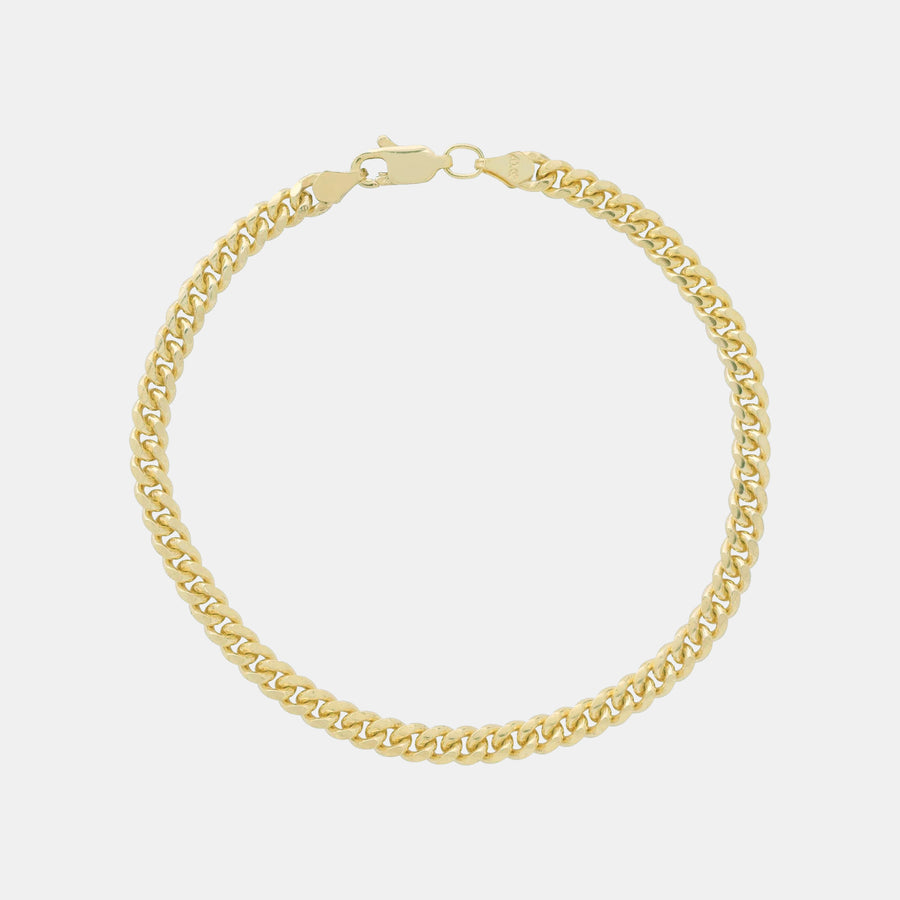 Pulsera Cuban Link 4mm Oro Sólido