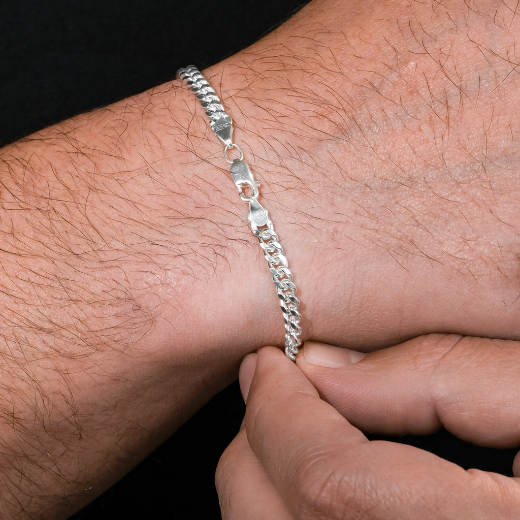 Cuban Link 4mm (Plata) Pulsera