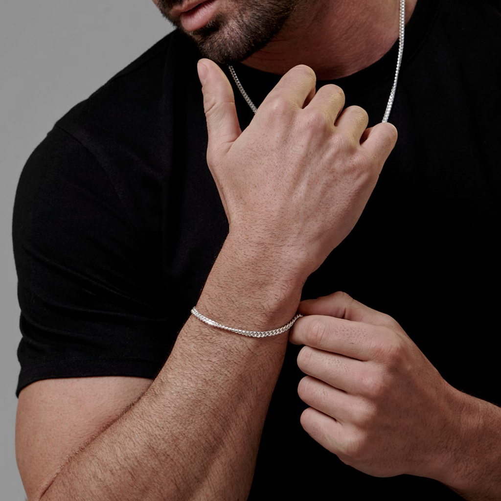 Cuban Link 4mm (Plata) Pulsera