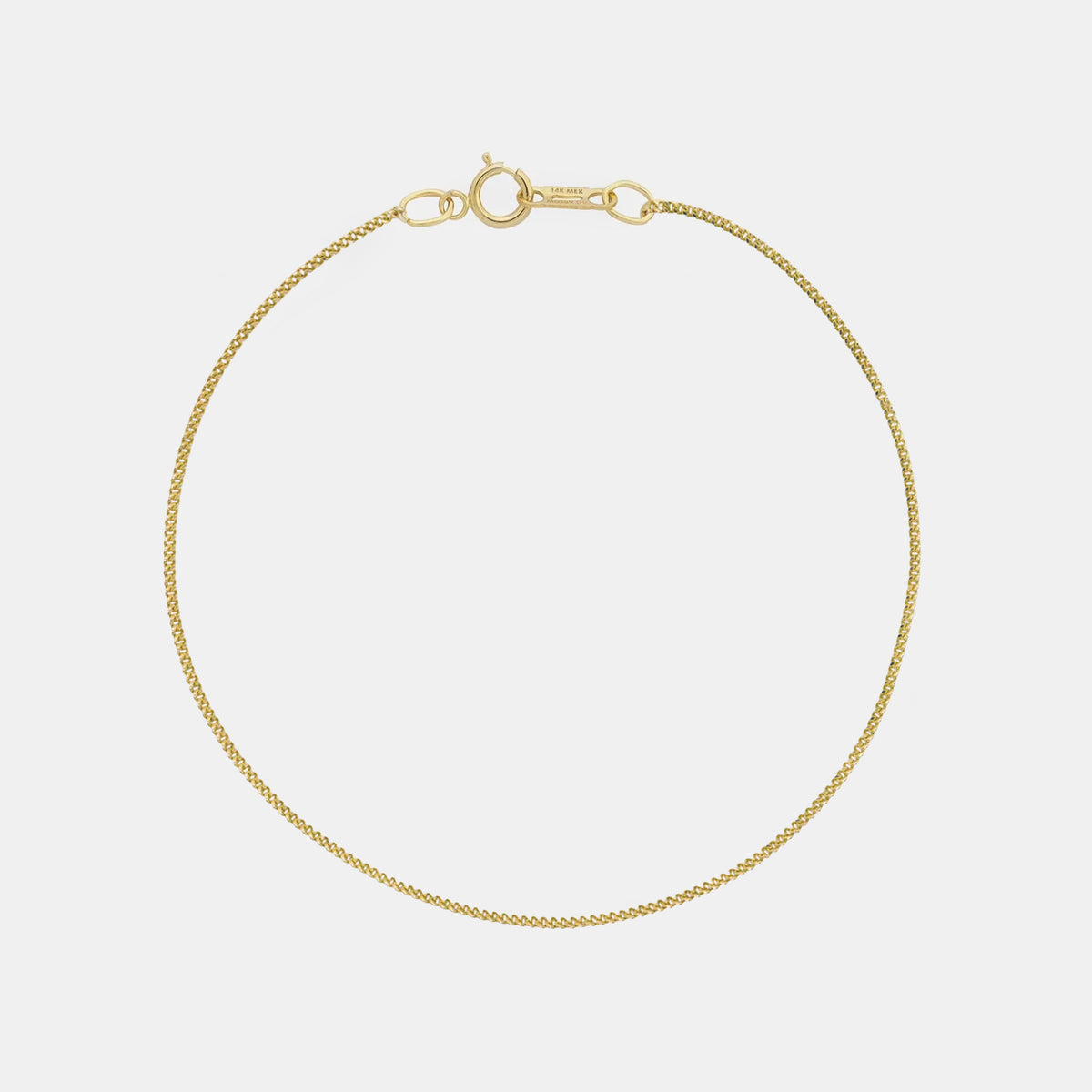 Pulsera Cuban Link 1mm Oro Sólido 14k