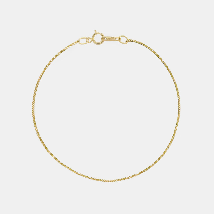 Pulsera Cuban Link 1mm Oro Sólido 14k