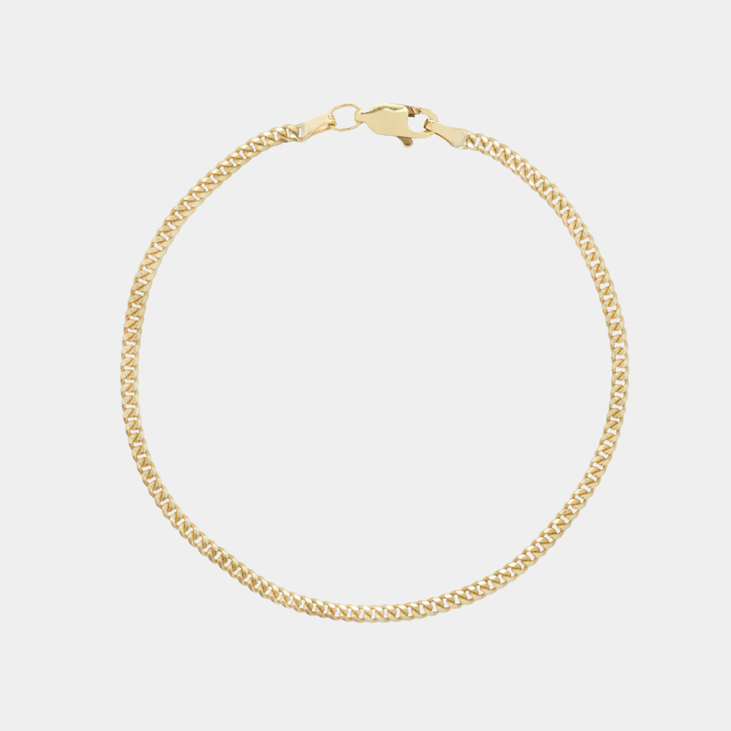 Pulsera Cuban Link 2mm Oro Sólido 14k