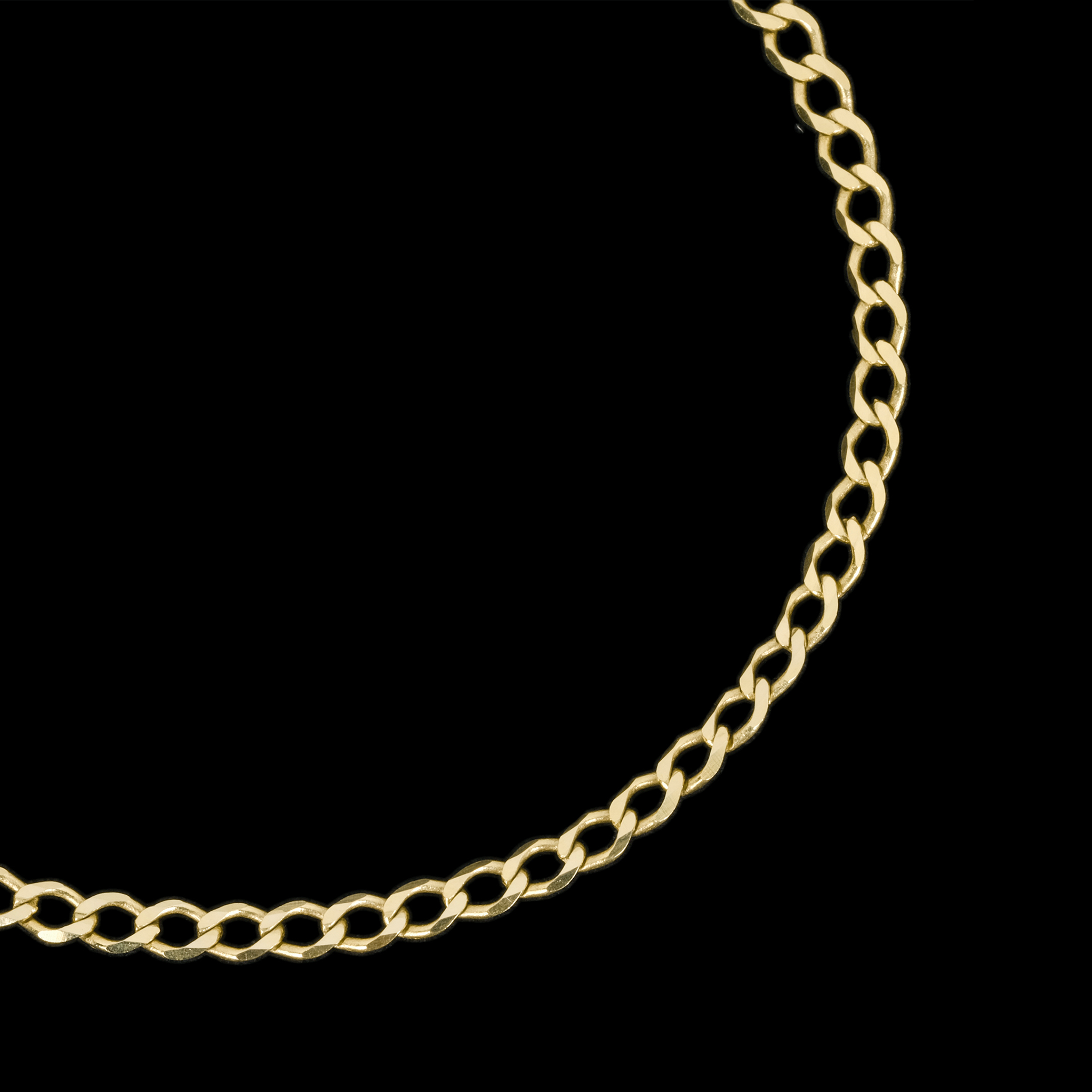 Curb 3mm (Oro Sólido) Cadena