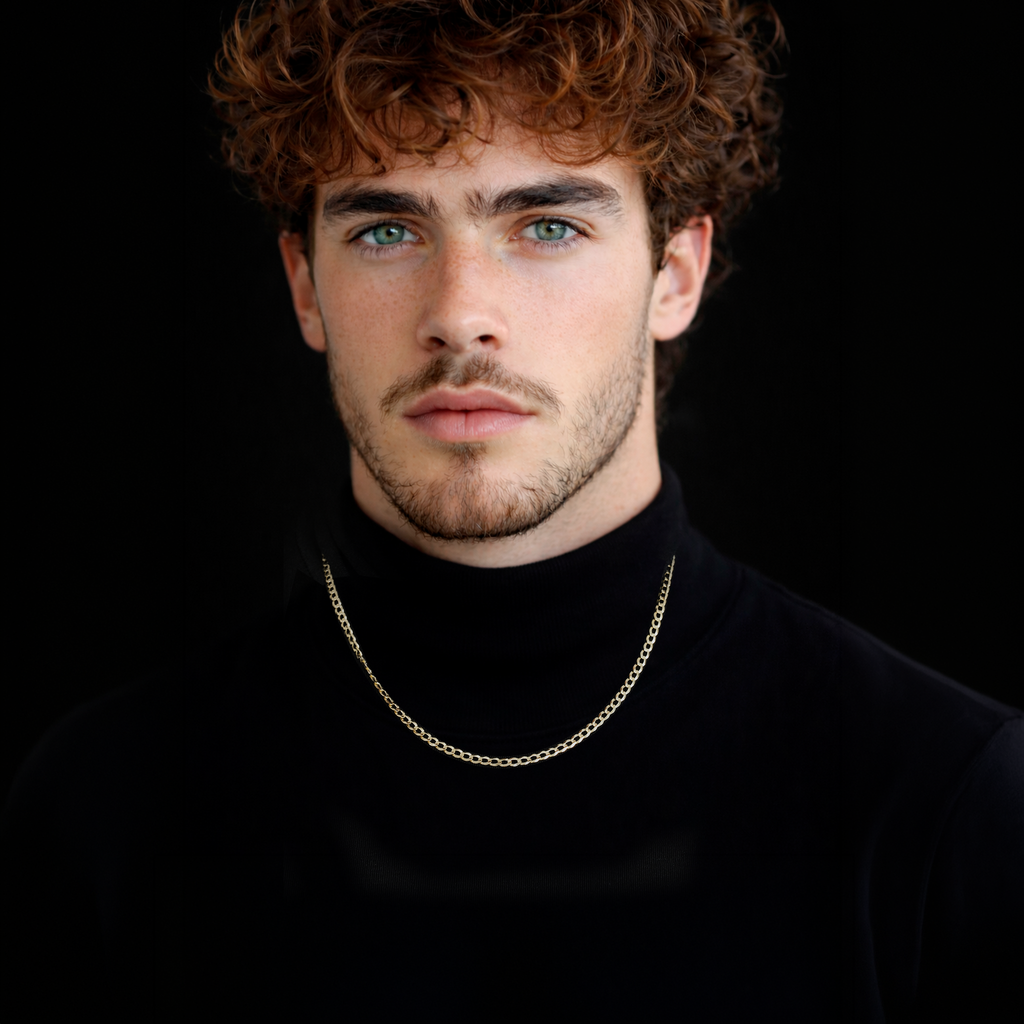 Curb 3mm (Oro Sólido) Cadena