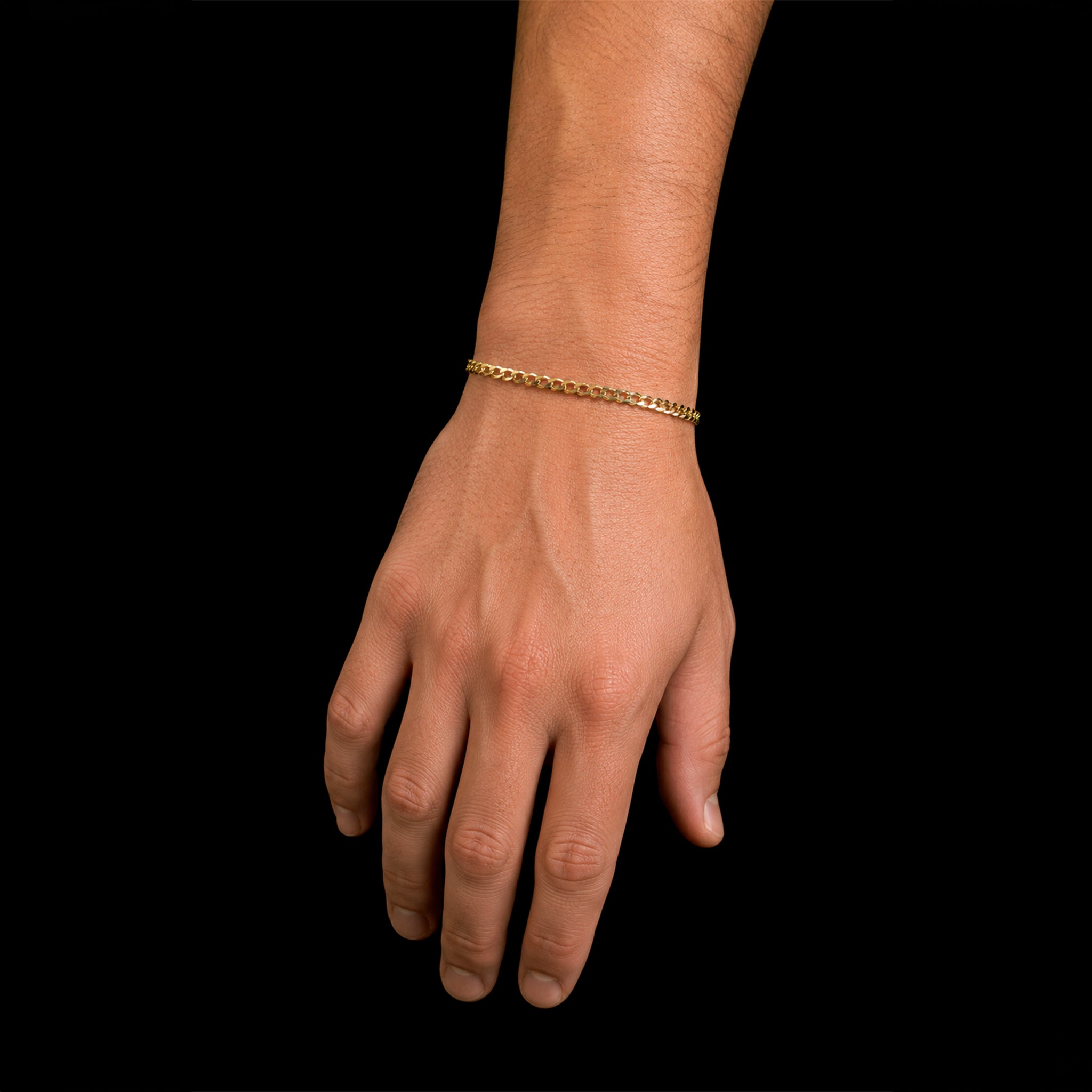 Pulsera Curb 3mm Oro Sólido