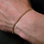 Pulsera Curb Pavé 3mm Oro Sólido