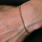 Pulsera Curb Pavé 3mm Oro Sólido