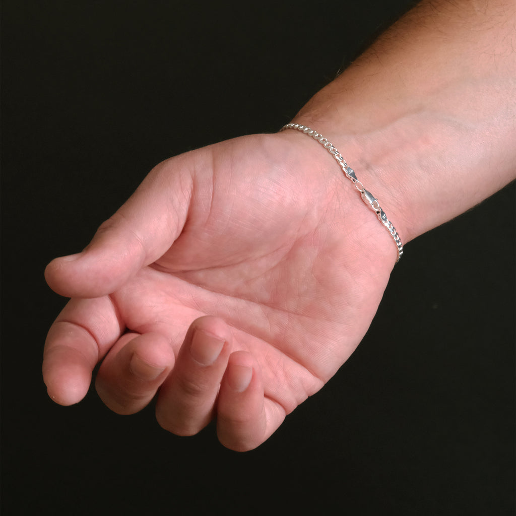 Curb Zegrinada 4mm (Placa Ovalada 6mm Plata) Esclava