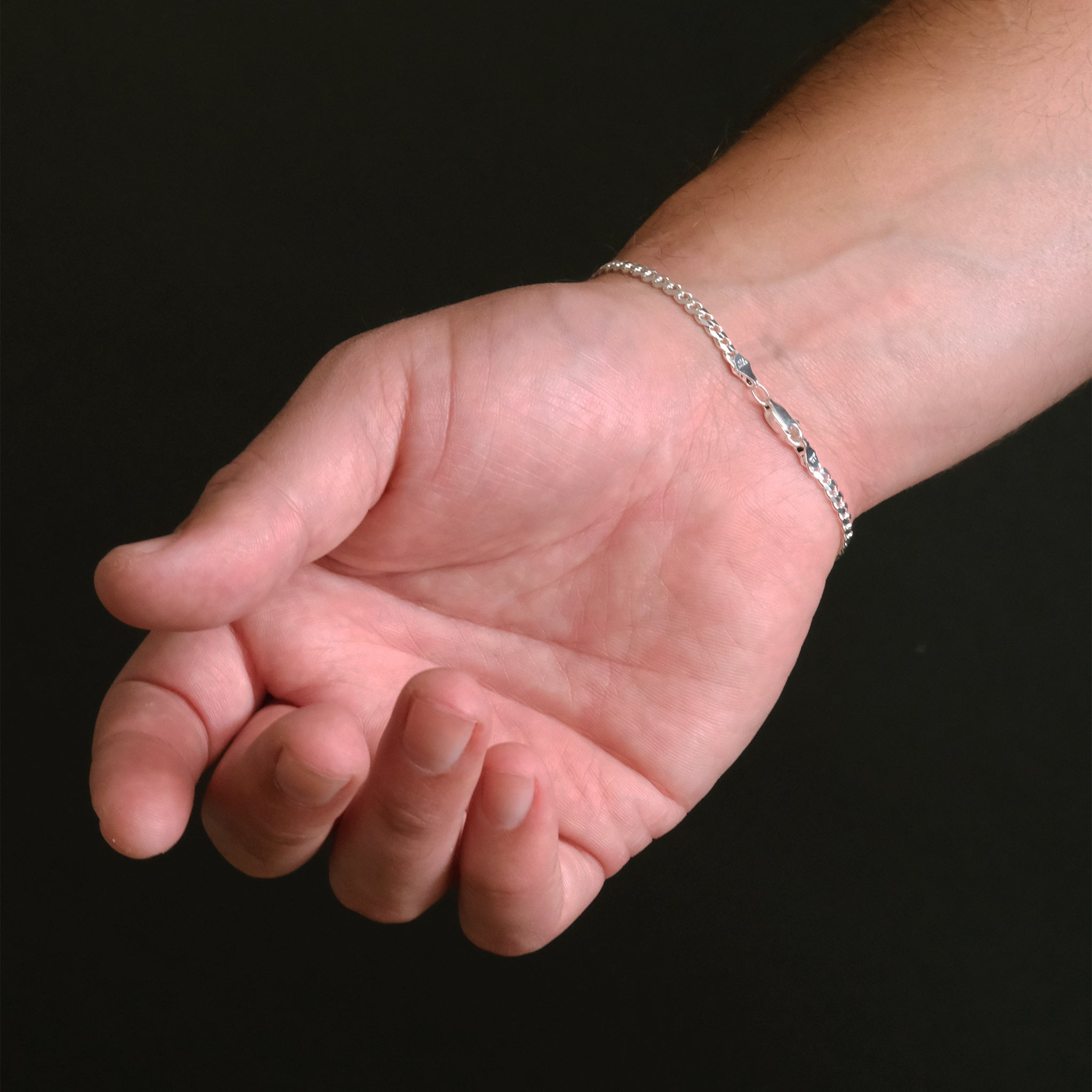 Curb Zegrinada 4mm (Placa Ovalada 6mm Plata) Esclava