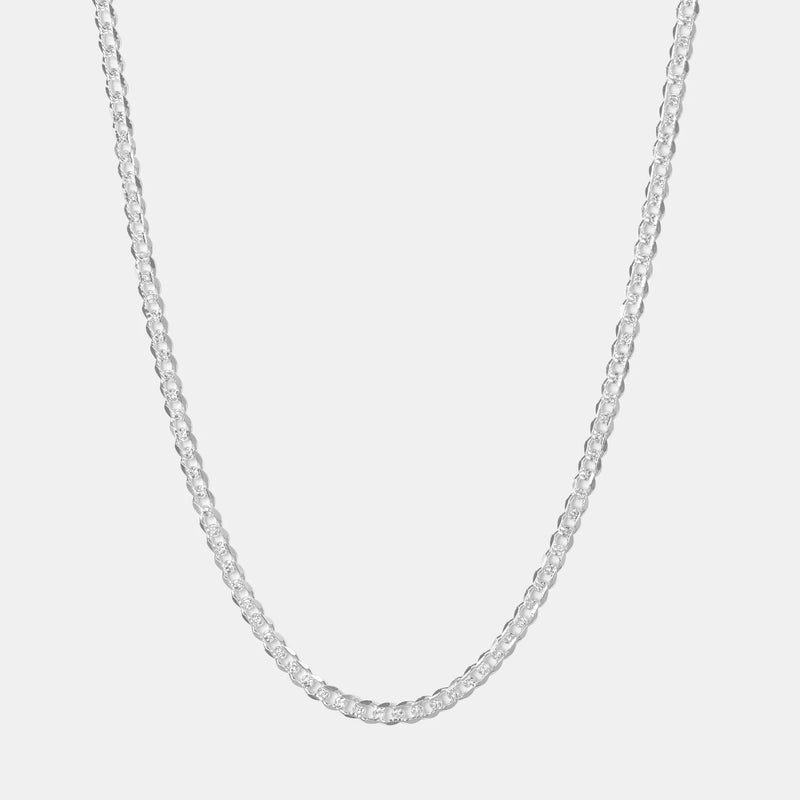 Cadena Curb Zegrinada 4mm Plata