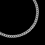 Pulsera Curb Zegrinada 4mm Plata