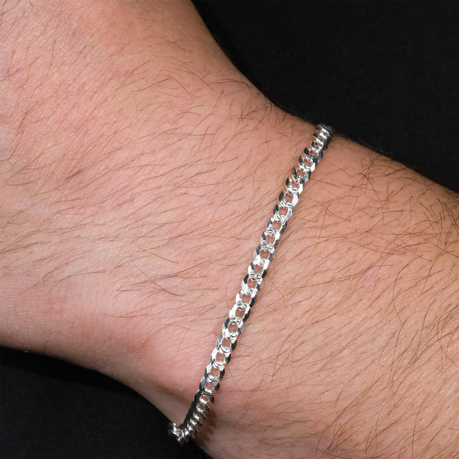 Curb Zegrinada 4mm (Plata) Pulsera