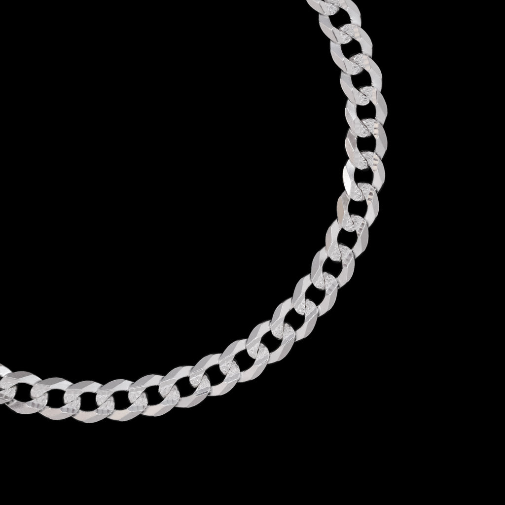 Pulsera Curb Zegrinada 5mm Plata