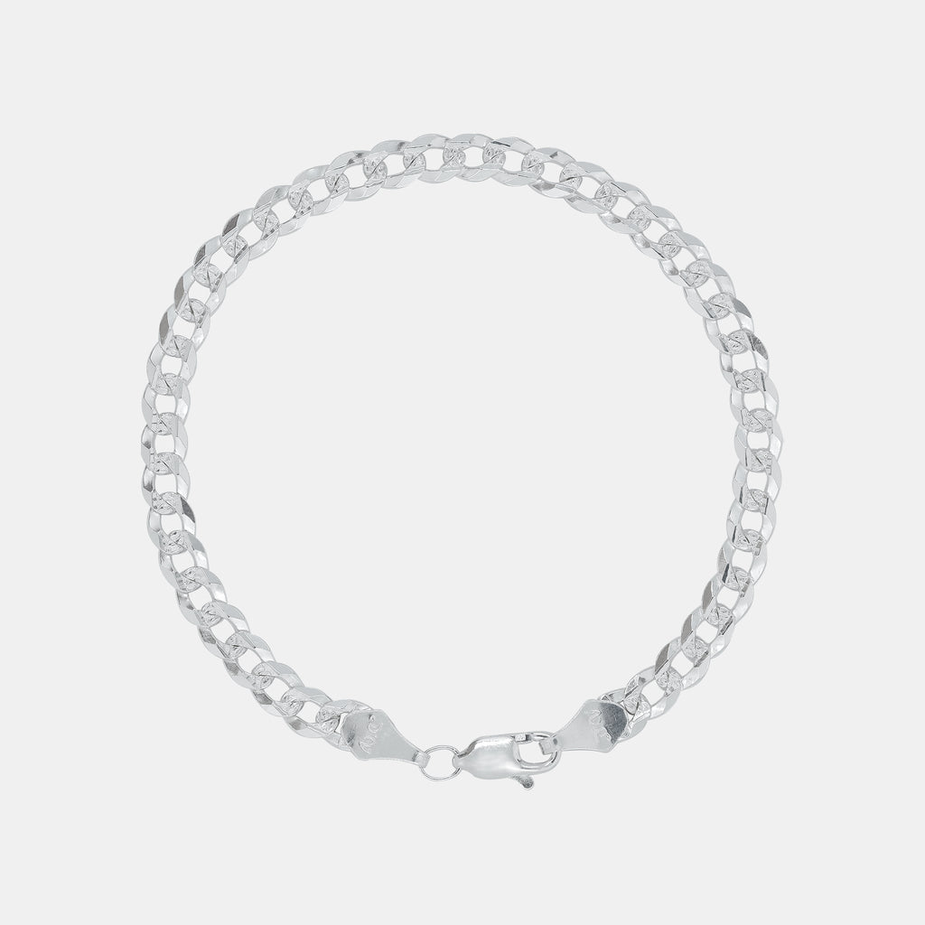 Pulsera Curb Zegrinada 5mm Plata