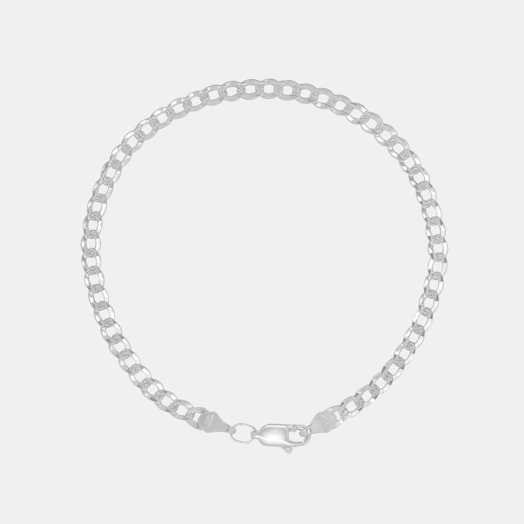 Pulsera Curb Zegrinada 3mm Plata